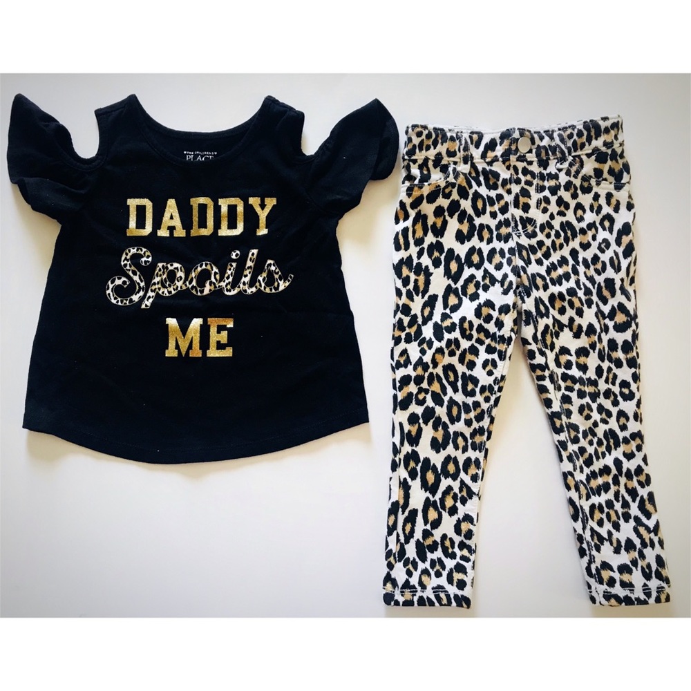 The children’s place black & cheetah print pants